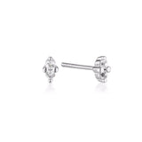 Linda Tahija April birthstone stud earrings featuring white topaz gemstones set in silver.