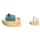 Blue Ofune wind-up boat toy for kids by Axis Toys, featuring a colorful and playful design perfect for children's bath or playtime.
