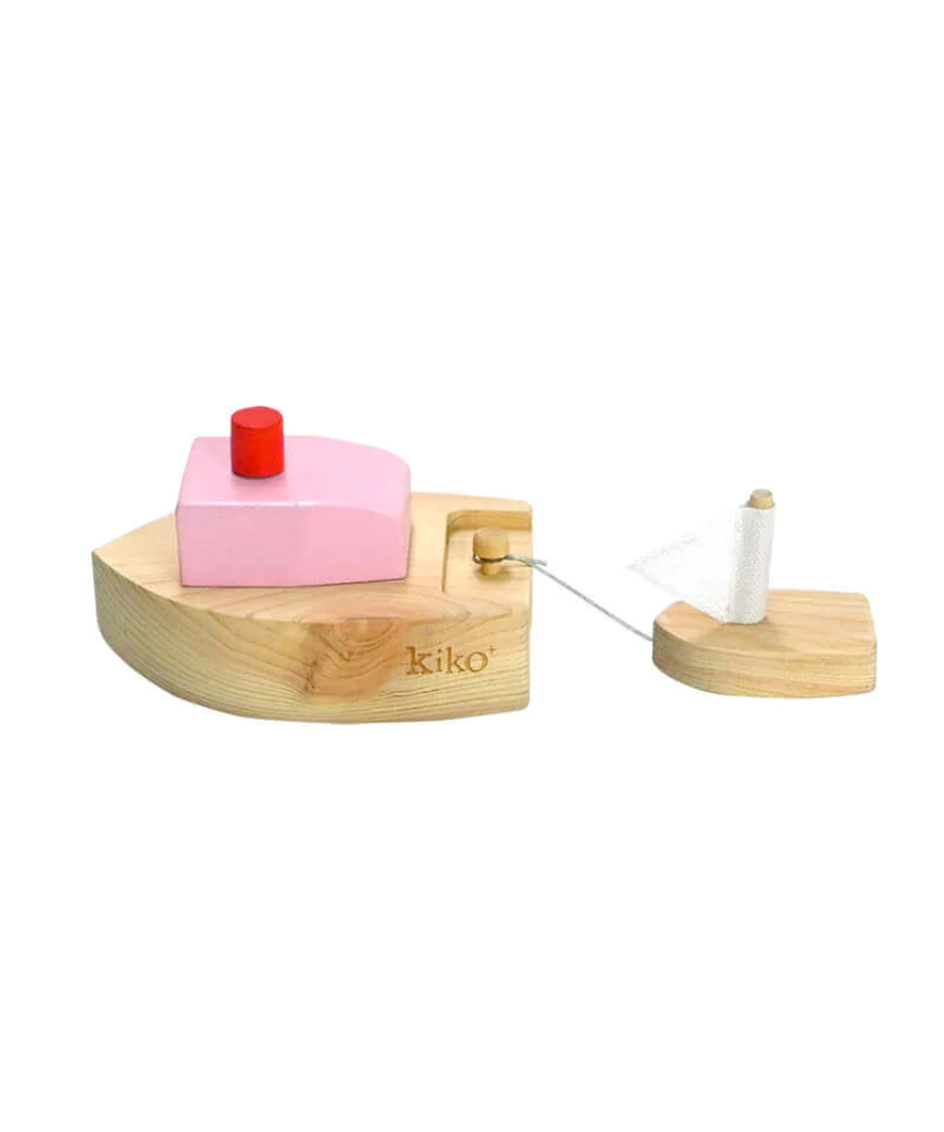 Pink Ofune Wind-Up Boat for kids by Axis Toys, showcasing a colorful, child-friendly toy boat with a wind-up mechanism.