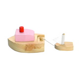 Pink Ofune Wind-Up Boat for kids by Axis Toys, showcasing a colorful, child-friendly toy boat with a wind-up mechanism.