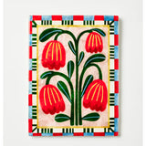 Jones & Co Bloom Nouveau Red Rectangle wall decor showcasing vibrant red floral design and modern rectangular frame.