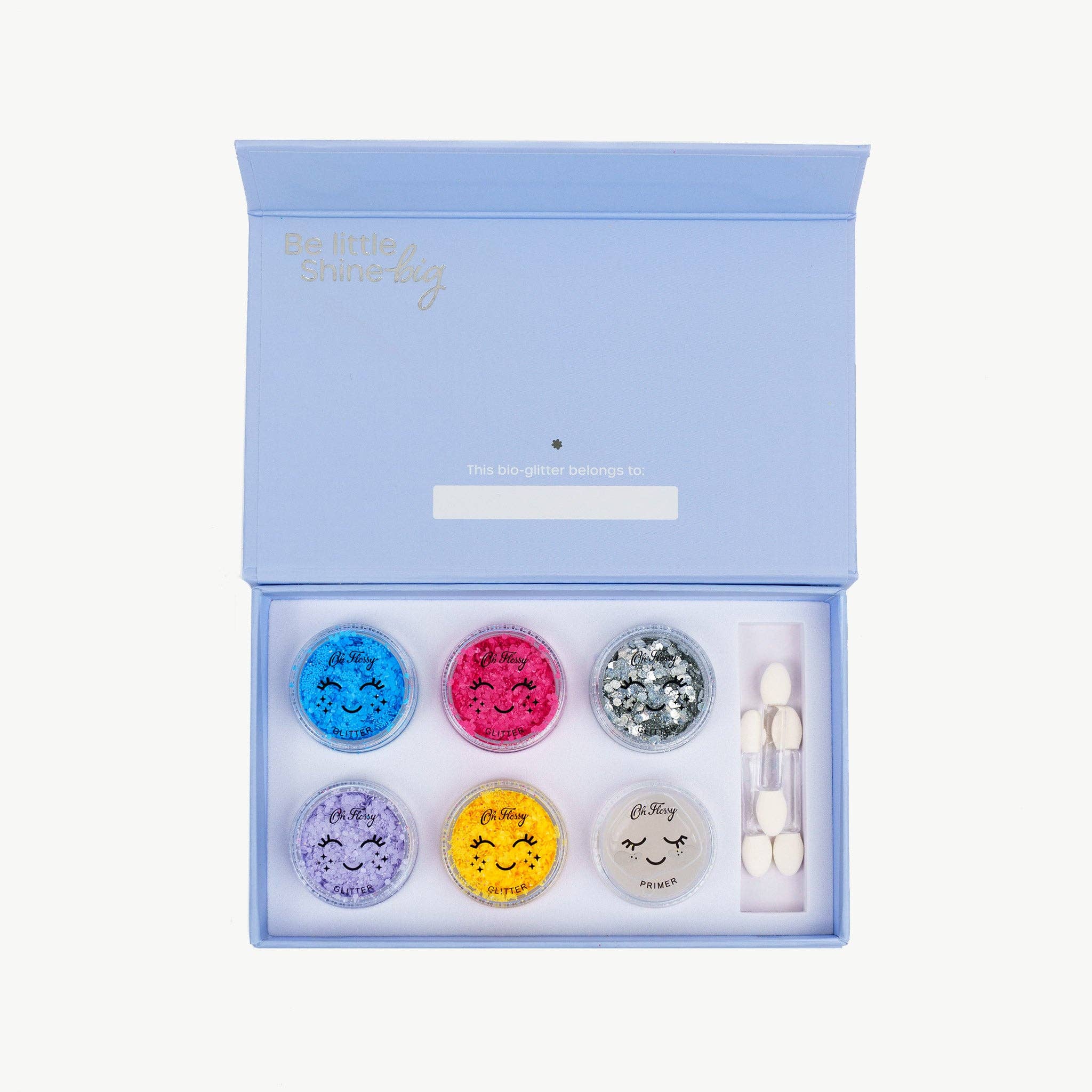 Kids disco fever glitter set by Oh Flossy featuring colorful glitter accessories and fun disco-themed elements.
