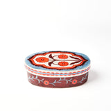 Jones & Co Samira large decorative box with floral design, showcasing vibrant flower patterns and elegant craftsmanship.