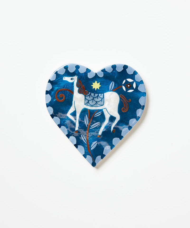 Jones & Co Paloma Heart Wall Art featuring a blue horse design, ideal for decorative home wall decor.