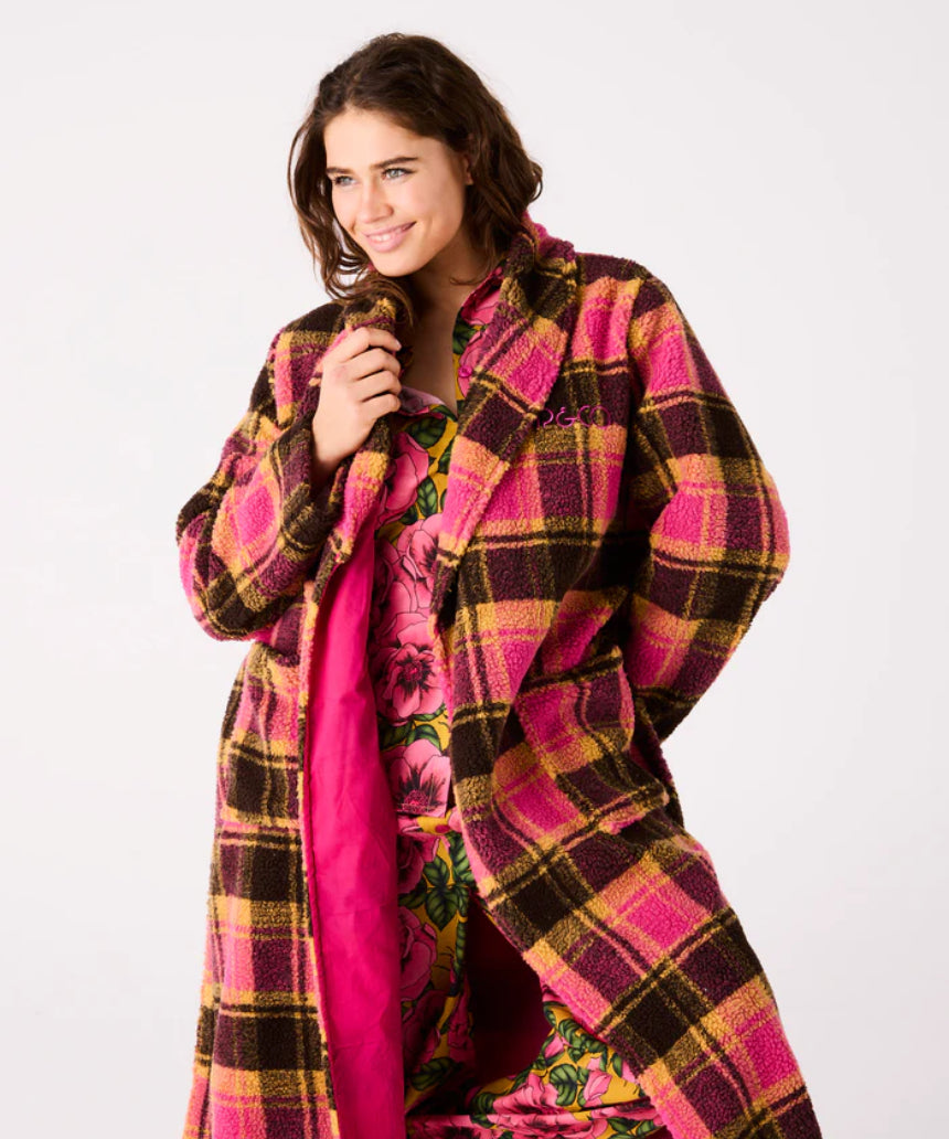 Kip & Co Alaskan adult sherpa robe in cozy, soft fabric with a relaxed fit and stylish design, perfect for lounging.