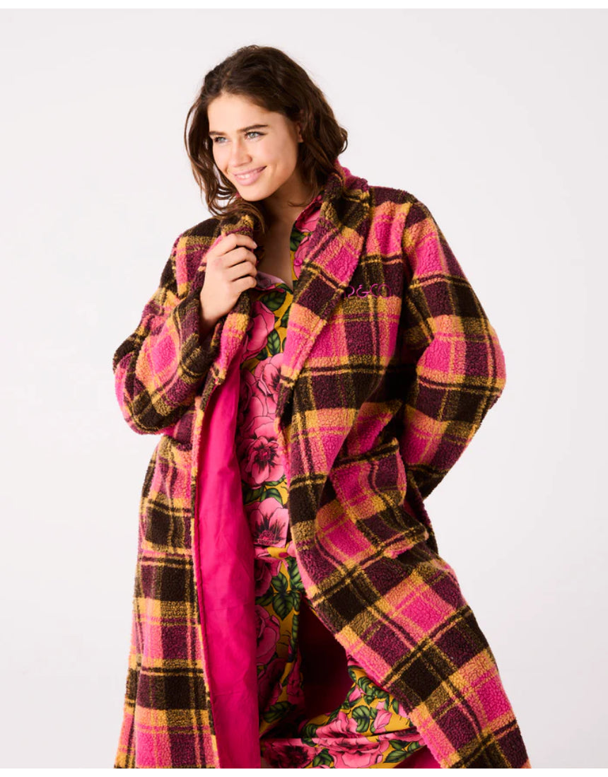 Kip & Co Alaskan adult sherpa robe in cozy, soft fabric with a relaxed fit and stylish design, perfect for lounging.