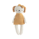 Living Textiles Knitted Animal Toy Paula the Puppy, soft and cuddly stuffed dog with detailed knitting, ideal for children.