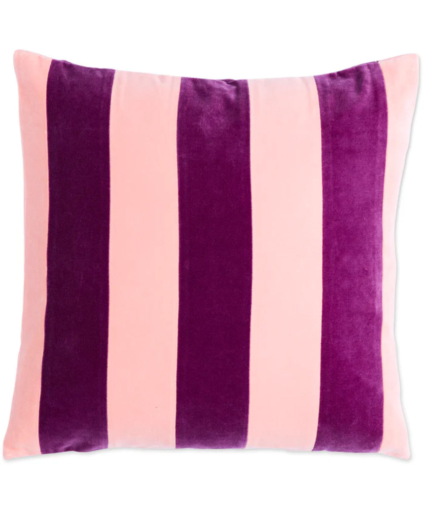 Kip & Co Plum Jam Velvet Cushion featuring a plush purple velvet fabric with a soft, textured surface.