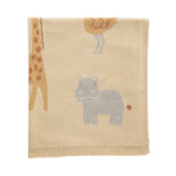 Living Textiles Wild Safari jacquard blanket with animal print design, soft woven fabric in earthy tones for cozy comfort.