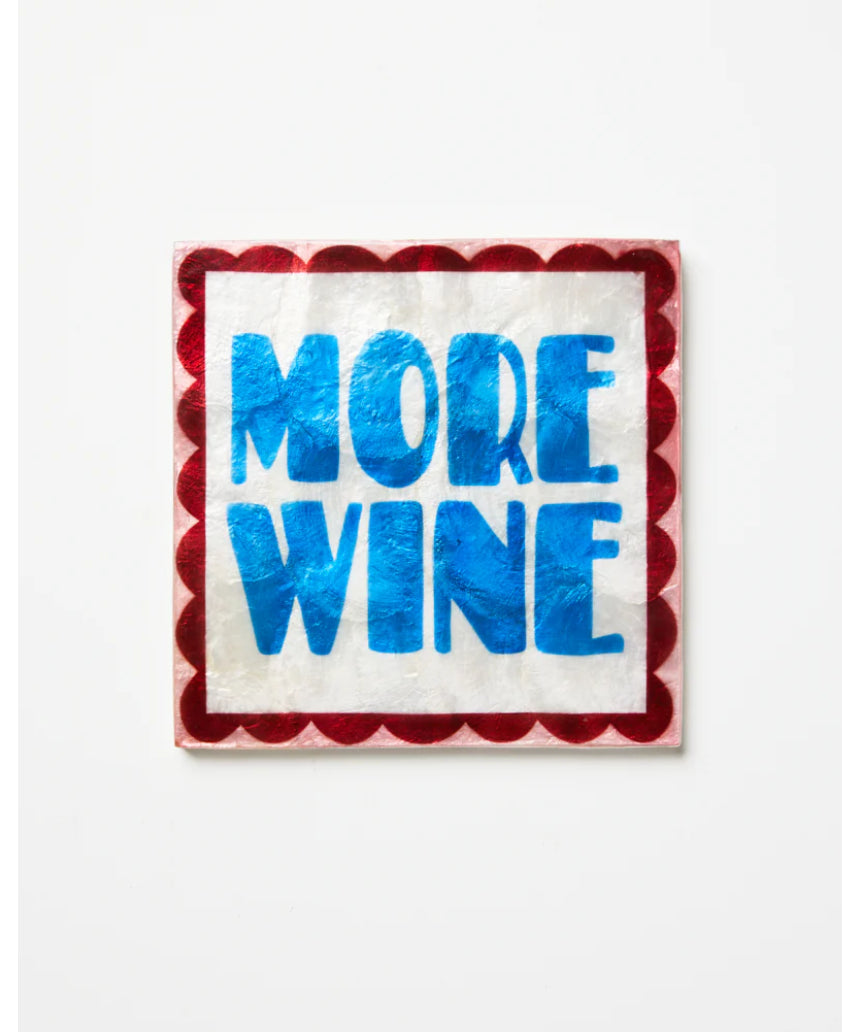 Jones & Co Fun House Wine Tile wall decor featuring colorful, playful design for home bar or kitchen wall decoration.