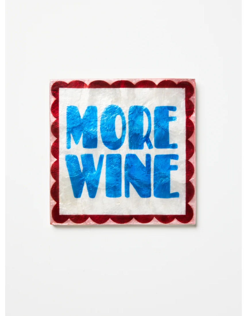 Jones & Co Fun House Wine Tile wall decor featuring colorful, playful design for home bar or kitchen wall decoration.