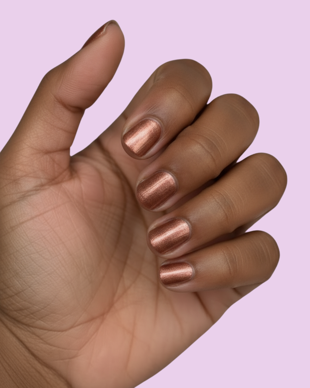 Hanami Cosmetics Rosewood Nail Polish bottle with deep rosewood color and glossy finish, front view.