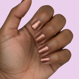 Hanami Cosmetics Rosewood Nail Polish bottle with deep rosewood color and glossy finish, front view.