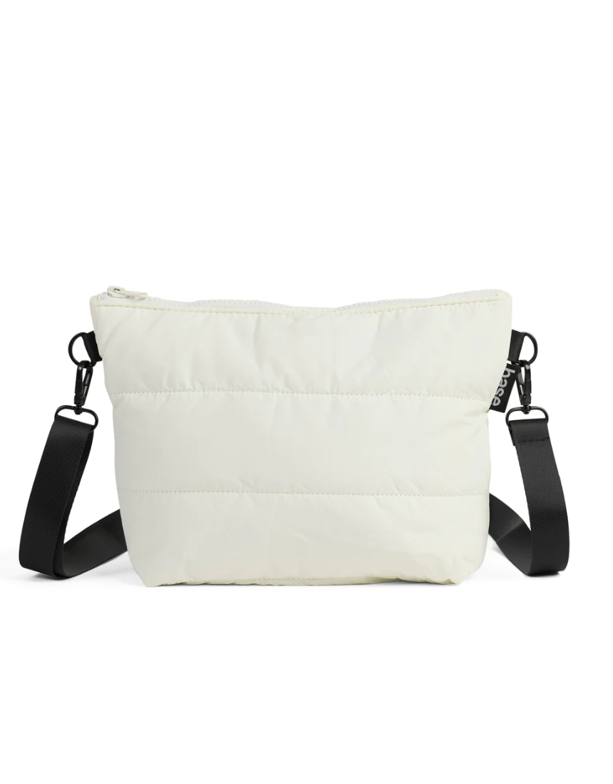 Ecru Crossbody Bag by Base with Cloud Stash design, featuring a sleek, compact style and adjustable strap for everyday use.