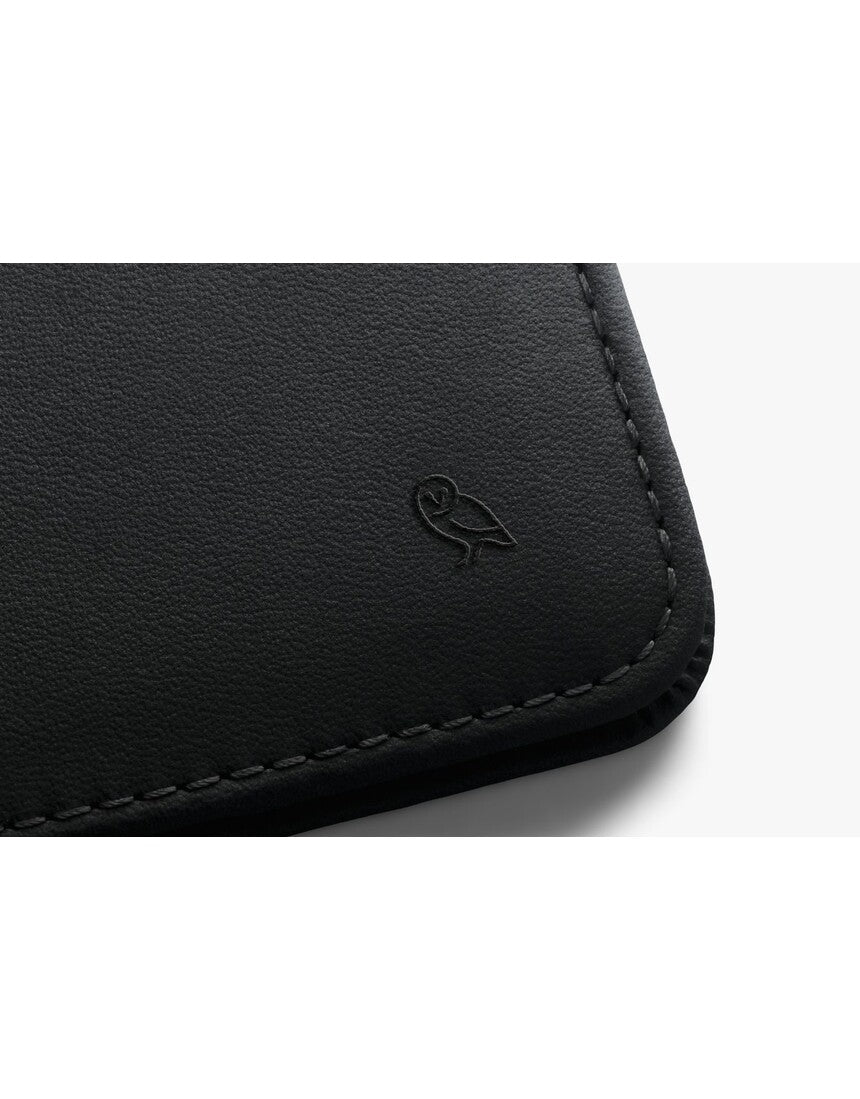 Bellroy Hide & Seek LO INNOVERA™ Edition black wallet with sleek leather design and multiple card slots.