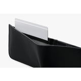 Bellroy Hide & Seek LO INNOVERA™ Edition black wallet with multiple card slots and sleek design, displayed open side view.