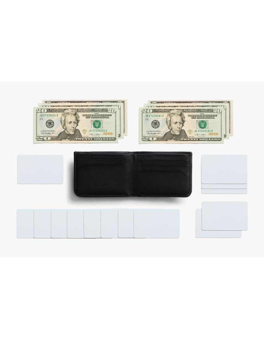 Bellroy Hide & Seek LO INNOVERA™ Edition black wallet with multiple card slots and sleek design.