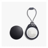 Black Bellroy Tag Case for AirTag, compact leather accessory with sleek design and secure attachment for tracking devices.