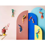 Studio Roof Wall Decor Flores B5 featuring a detailed illustration of birds flying over a scenic landscape.