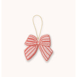 Bonnie and Neil Bow Rose beaded Christmas decoration in a pink and rose floral bow design