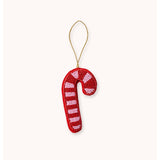 Bonnie and Neil red beaded candy cane Christmas decoration