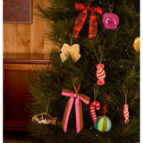 Bonnie and Neil red beaded candy cane Christmas decoration