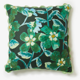 Bonnie and Neil Cosmos Green Cushion, 50cm, with vibrant botanical print on soft fabric.