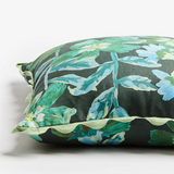 Bonnie and Neil Cosmos Green Cushion, 50cm, featuring a vibrant floral pattern on soft fabric for decorative comfort.