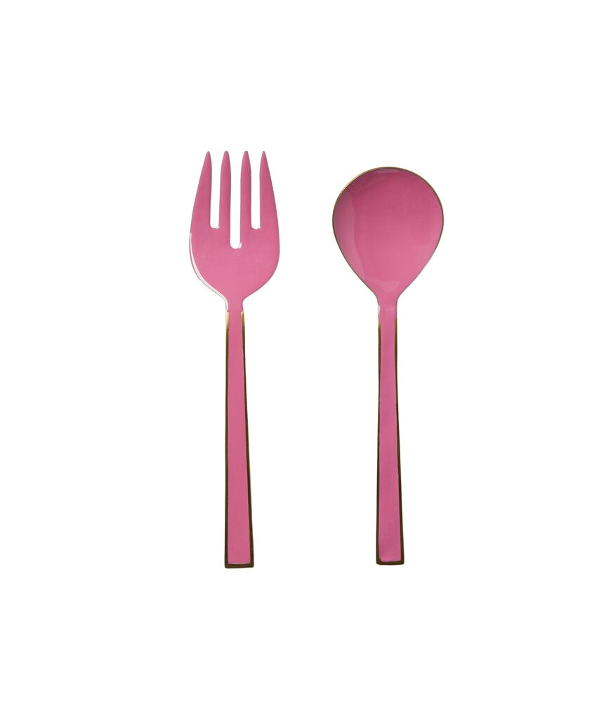 Bonnie and Neil enamel salad servers in berry color, featuring a stylish and durable design for serving salads.
