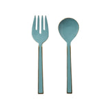Bonnie & Neil enamel salad servers in dusty blue with silver-tone handles, perfect for serving salads in a stylish kitchen.