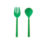 Bonnie & Neil emerald enamel salad servers with sleek handles and serving spoons, perfect for stylish salads and table presentation.