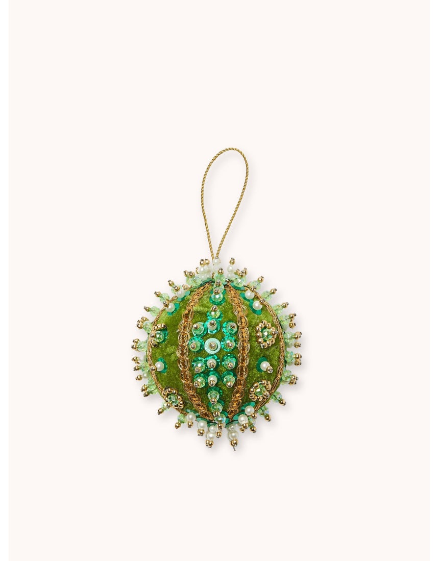 Bonnie and Neil Jewel Green Christmas Decoration in jewel green with festive ornament detailing