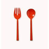 Bonnie and Neil orange enamel salad servers for serving salads