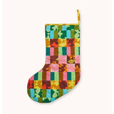 Bonnie and Neil patchwork Christmas stocking in colorful patterned fabric