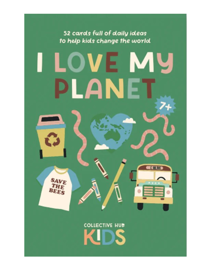 I Love My Planet branded tote bag with eco-friendly design and green Earth illustration by Brumby Sunstate.