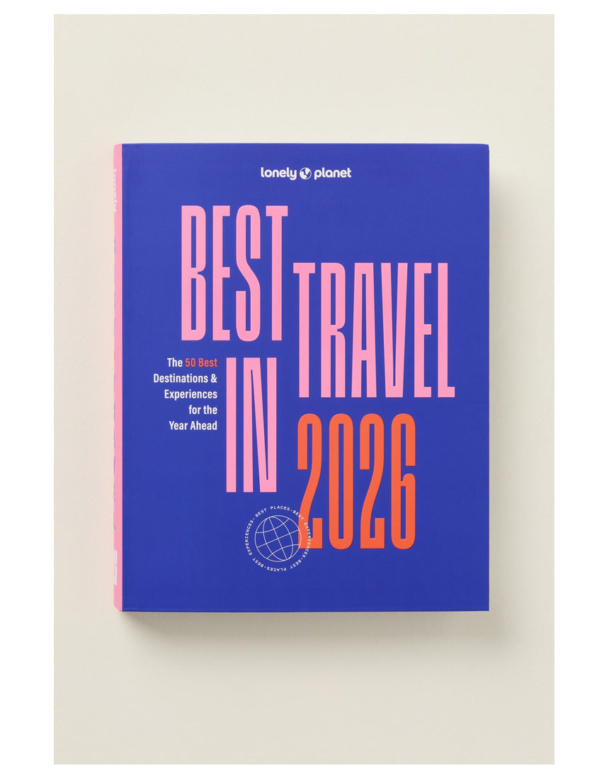 Brumby Sunstate Lonely Planet Best in Travel 2026 book cover, travel guide with scenic images and travel tips.