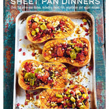 Brumby Sunstate Sheet Pan Dinners book cover featuring colorful images of baked sheet pan meals and recipe illustrations.