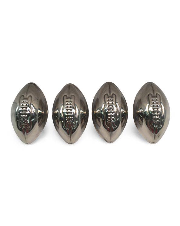 Men's Republic Footy Ball ice cubes set of 4 in stainless steel, designed for chilling drinks with football-shaped ice.