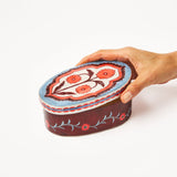 Jones & Co Samira large decorative box with floral flower design, featuring a wooden texture and elegant craftsmanship.
