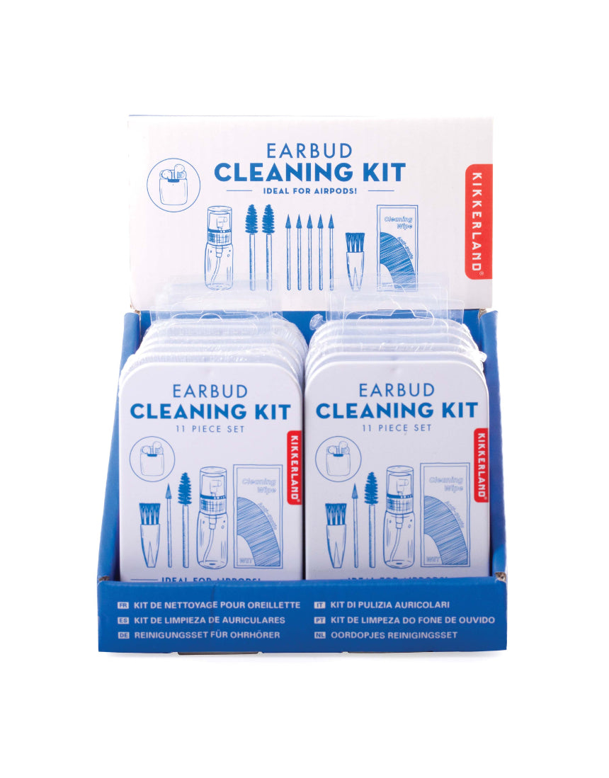 isAlbi earbud cleaning kit for tech devices, featuring brushes and tools to safely clean earbud tips and audio equipment.