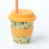 Chino Club Digger Baby Chino Cup 4oz for kids, small plastic cup with colorful design and secure lid, ideal for young children.