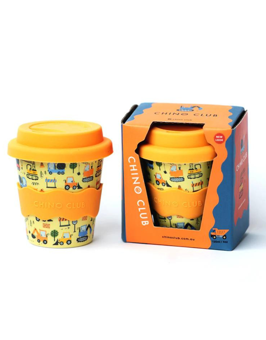 Chino Club Digger Baby Chino Cup, 4oz kids cup with colorful design, ideal for young children, made of durable material.