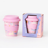 Pink unicorn-themed Chino Club kids' baby chino cup, 4oz, with playful unicorn design for little ones.