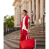 Cherry red Base Cloud Take It Base sneaker with a cloud-inspired design and mixed textures.