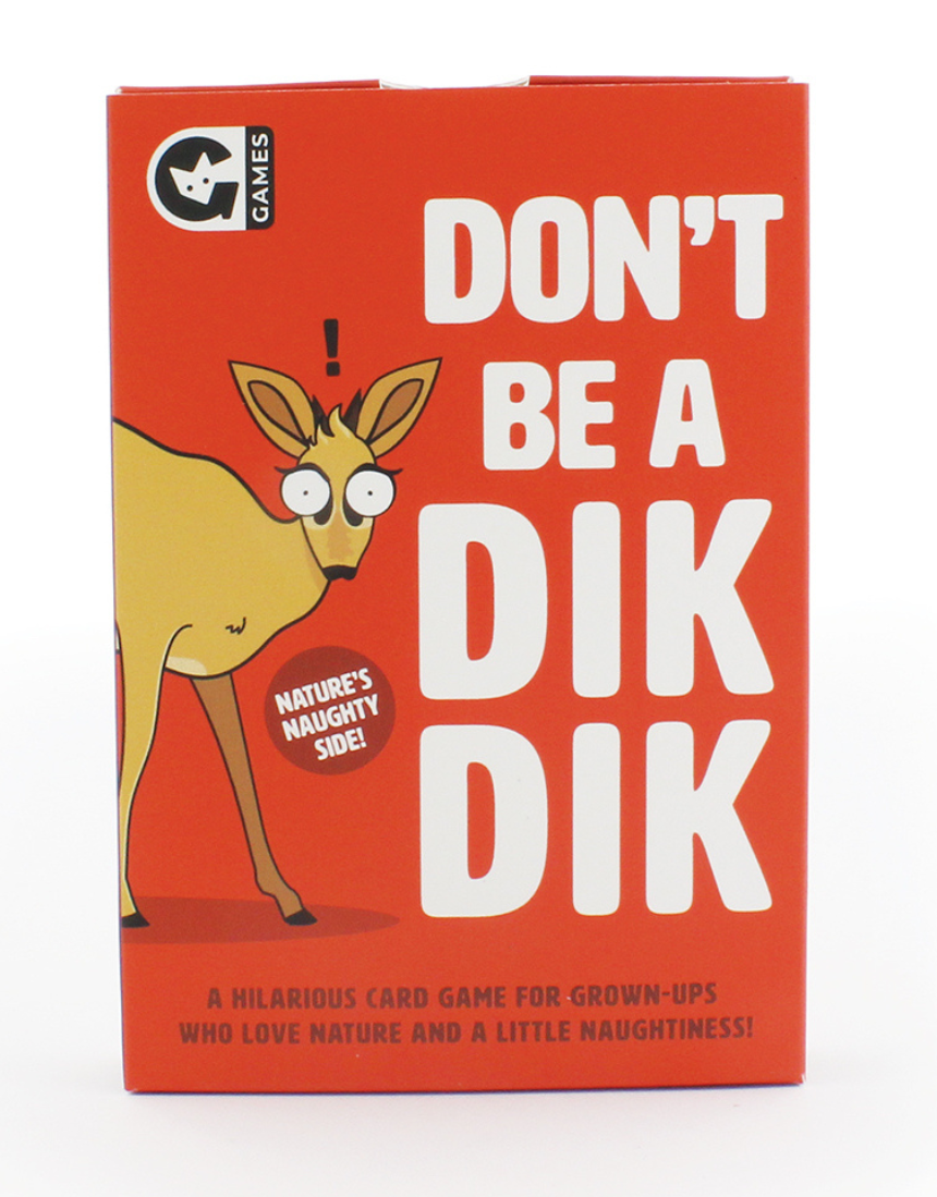 Curated Don't Be A Dik Dik card game featuring colorful illustrated cards, perfect for fun social game nights.