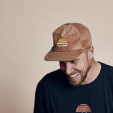 Banabae Rad Dad Cord Cap in tan, casual men's hat with adjustable cord design and classic style, shown on a model.