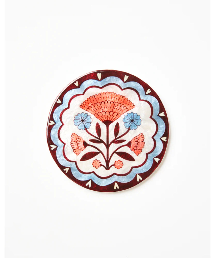 Jones & Co Samira Wall Art Flower Circle, decorative wall decor featuring a vibrant floral circular design.