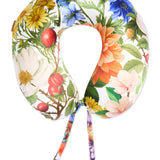 Kip & Co Cottage Garden silk travel pillow with floral print and soft fabric, designed for comfortable support during travel.
