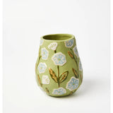 Jones & Co green Juniper vase with a smooth, rounded shape and glossy finish, perfect for decorative floral arrangements.