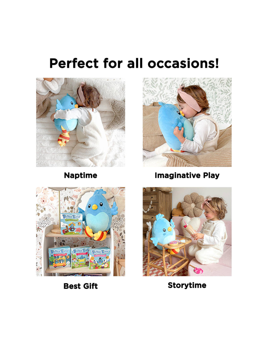 Soft plush toy from isAlbi, Ditty Bird 30cm, featuring a cuddly, colorful bird design perfect for children.